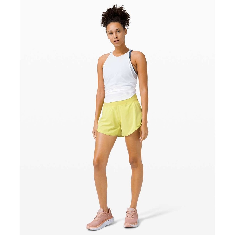 Lululemon Run Off Route High Rise Shorts 4" Lemon Vibe Athletic Gym‎ Womens 10